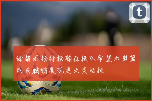 徐静雨期待杨瀚森换队希望加盟篮网或鹈鹕展现更大灵活性
